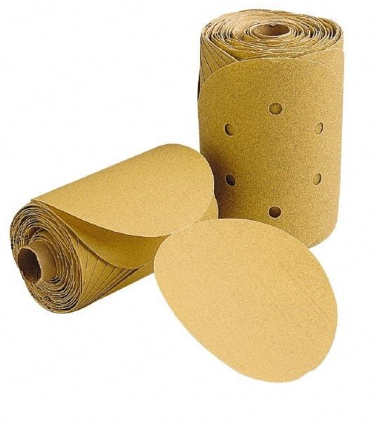 3M - 6" Diam, 150 Grit FEPA, Aluminum Oxide Adhesive PSA Disc - Very Fine Grade, Gold, F Weighted Backing, Flexible, Use with Random Orbital Sanders - Exact Industrial Supply