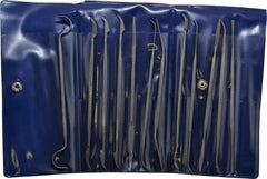 Grobet - 12 Piece Swiss Pattern File Set - 6" Long, 0 Coarseness, Die Sinker's Handle - Exact Industrial Supply