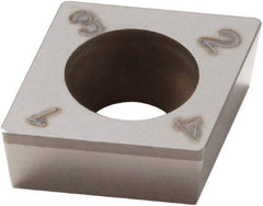 Seco - CCGW32.52 Grade CBN200 PCBN Turning Insert - Uncoated, 80° Diamond, 3/8" Inscr Circle, 5/32" Thick, 1/32" Corner Radius - Exact Industrial Supply