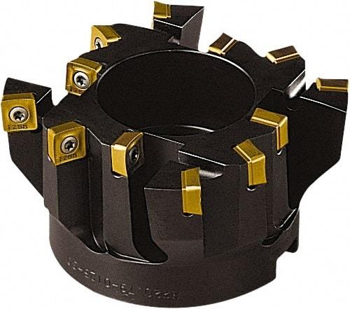Seco - 100mm Cut Diam, 32mm Arbor Hole, 20mm Max Depth of Cut, 85° Indexable Chamfer & Angle Face Mill - 8 Inserts, SC.. 1206 Insert, Right Hand Cut, 8 Flutes, Series R220.79 - Exact Industrial Supply