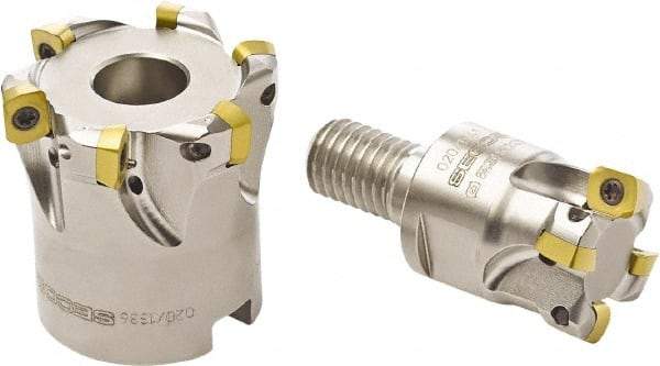 Seco - 20mm Cut Diam, 0.0315" Max Depth, M10 Modular Connection Indexable High-Feed End Mill - Screw Holding Method, LP.. 06 Insert, R217.21 Toolholder, Through Coolant - Exact Industrial Supply