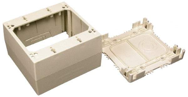 Wiremold - 4-3/4 Inch Long x 4-7/8 Inch Wide x 1-3/4 Inch High, Rectangular Raceway Box - Ivory, For Use with Wiremold 2300 Series Raceways - Exact Industrial Supply