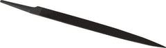 Grobet - 8" Standard Precision Swiss Pattern Barrette File - Double Cut, 7/8" Width Diam x 13/64" Thick, With Tang - Exact Industrial Supply