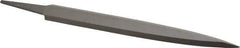 Grobet - 8" Standard Precision Swiss Pattern Barrette File - Double Cut, 7/8" Width Diam x 13/64" Thick, With Tang - Exact Industrial Supply