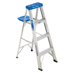 3-Step Ladder: Aluminum, Type I, 250 lb Capacity, 4' OAH 18-1/2″ Base Width