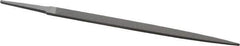 Grobet - 8" Standard Precision Swiss Pattern Crochet File - Double Cut, 15/32" Width Diam x 11/64" Thick, With Tang - Exact Industrial Supply