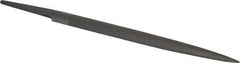 Grobet - 6" Standard Precision Swiss Pattern Half Round File - Double Cut, 19/32" Width Diam x 3/16" Thick, With Tang - Exact Industrial Supply
