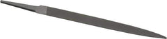 Grobet - 6" Standard Precision Swiss Pattern Half Round File - Double Cut, 19/32" Width Diam x 3/16" Thick, With Tang - Exact Industrial Supply