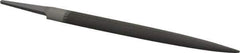 Grobet - 8" Standard Precision Swiss Pattern Half Round File - Double Cut, 13/16" Width Diam x 15/64" Thick, With Tang - Exact Industrial Supply