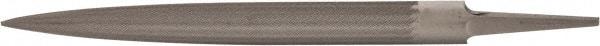 Grobet - 10" Standard Precision Swiss Pattern Half Round File - Double Cut, 1" Width Diam x 19/64" Thick, With Tang - Exact Industrial Supply