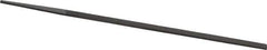 Grobet - 8" Standard Precision Swiss Pattern Narrow Pillar File - Double Cut, 9/32" Width Diam x 9/64" Thick, With Tang - Exact Industrial Supply