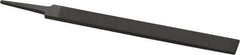 Grobet - 8" Standard Precision Swiss Pattern Hand File - Double Cut, 29/32" Width Diam x 3/16" Thick, With Tang - Exact Industrial Supply