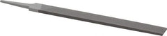 Grobet - 10" Standard Precision Swiss Pattern Hand File - Double Cut, 1" Width Diam x 1/4" Thick, With Tang - Exact Industrial Supply