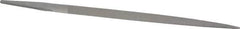 Grobet - 6" Standard Precision Swiss Pattern Pippin File - Double Cut, 25/64" Width Diam x 9/64" Thick, With Tang - Exact Industrial Supply