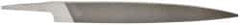 Grobet - 6" Standard Precision Swiss Pattern Knife File - Double Cut, 23/32" Width Diam x 5/32" Thick, With Tang - Exact Industrial Supply