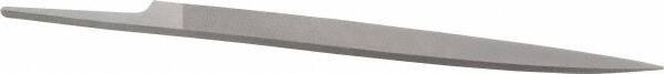 Grobet - 8" Standard Precision Swiss Pattern Knife File - Double Cut, 7/8" Width Diam x 13/64" Thick, With Tang - Exact Industrial Supply
