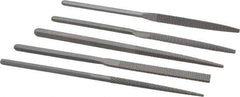 Grobet - 5 Piece Rasp Pattern File Set - 8" Long, Set Includes Half Round, Hand, Round, Square, Three Square - Exact Industrial Supply