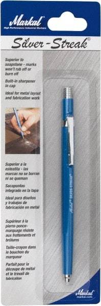 Markal - Metallic Silver Graphite Petroleum Base Marker - Fine Tip - Exact Industrial Supply