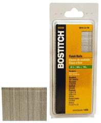 Stanley Bostitch - 16 Gauge 2-1/2" Long Finishing Nails for Power Nailers - Steel, Galvanized Finish, Straight Stick Collation, Chisel Point - Exact Industrial Supply