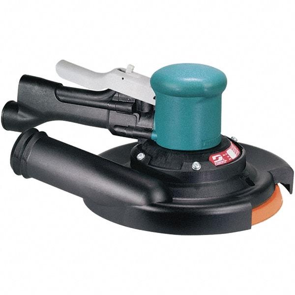 Dynabrade - 10,000 OPM, 23 CFM Air Consumption, Palm Air Orbital Sander - Round Pad, 1/4 NPT Inlet - Exact Industrial Supply