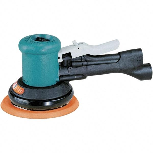 Dynabrade - 12,000 OPM, 23 CFM Air Consumption, Palm Air Orbital Sander - Round Pad, 1/4 NPT Inlet - Exact Industrial Supply
