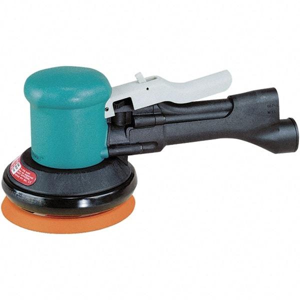 Dynabrade - 12,000 OPM, 23 CFM Air Consumption, Palm Air Orbital Sander - Round Pad, 1/4 NPT Inlet - Exact Industrial Supply