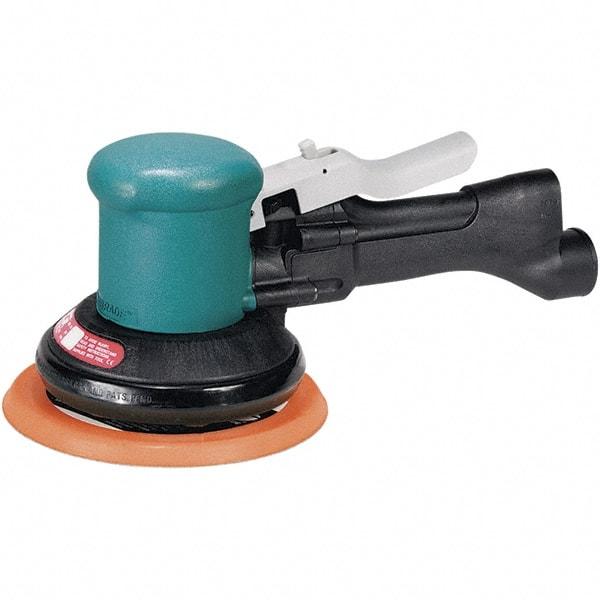 Dynabrade - 12,000 OPM, 23 CFM Air Consumption, Palm Air Orbital Sander - Round Pad, 1/4 NPT Inlet - Exact Industrial Supply