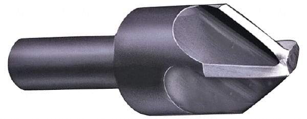 Hertel - 1-1/4" Head Diam, 1/2" Shank Diam, 4 Flute 60° High Speed Steel Countersink - 3-3/8" OAL, Straight Shank - Exact Industrial Supply