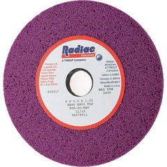 Radiac Abrasives - 8" Diam x 1-1/4" Hole x 1/2" Thick, H Hardness, 46 Grit Surface Grinding Wheel - Aluminum Oxide, Type 1, Coarse Grade, 3,600 Max RPM, Vitrified Bond, No Recess - Exact Industrial Supply