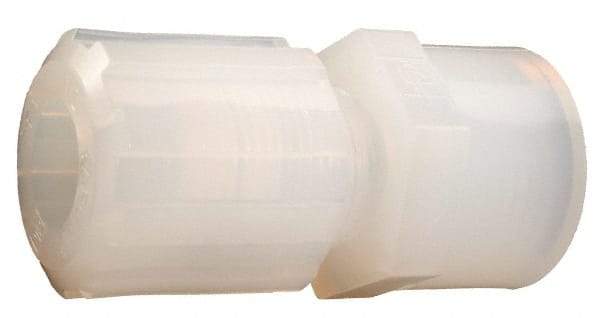 Parker - 1/4" Tube OD, PFA PTFE Plastic Compression Tube Female Straight Adapter - 1/2 NPT Pipe, 300°F Max, Plastic Grip - Exact Industrial Supply