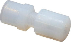 Parker - 1/4" Tube OD, PFA PTFE Plastic Compression Tube Female Straight Adapter - 1/4 NPT Pipe, 300°F Max, Plastic Grip - Exact Industrial Supply