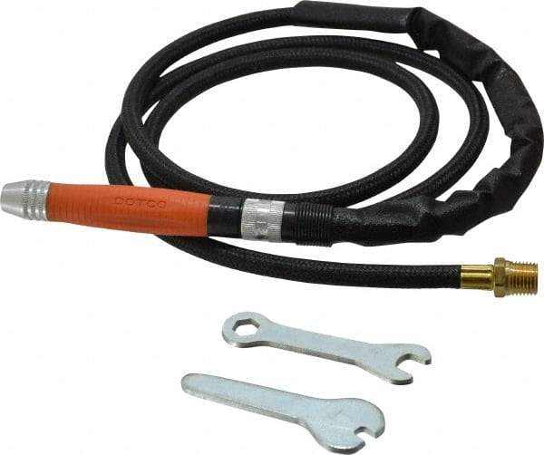 Dotco - 1/8" Collet, Straight Handle, Air Straight Die Grinder - 60,000 RPM, Rear Exhaust, 9 CFM, 0.1 hp, 90 psi, 1/8" Inlet - Exact Industrial Supply