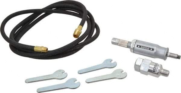 Dotco - 1/8" Collet, Straight Handle, Air Angle Die Grinder - 100,000 RPM, Front Exhaust, 30 CFM, 0.06 hp, 90 psi, 1/8" Inlet - Exact Industrial Supply