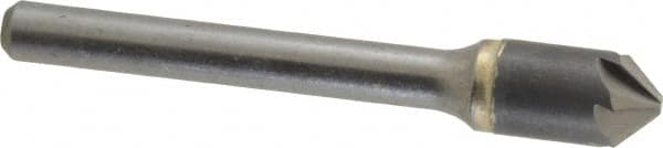 Made in USA - 3/8" Head Diam, 1/4" Shank Diam, 6 Flute 90° Solid Carbide Countersink - Exact Industrial Supply