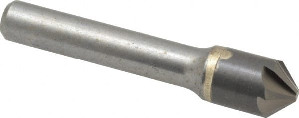 Made in USA - 1/2" Head Diam, 3/8" Shank Diam, 6 Flute 90° Solid Carbide Countersink - Exact Industrial Supply