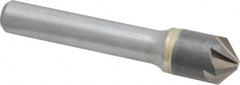 Made in USA - 1/2" Head Diam, 3/8" Shank Diam, 6 Flute 100° Solid Carbide Countersink - Exact Industrial Supply