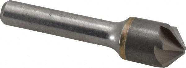 Made in USA - 5/8" Head Diam, 3/8" Shank Diam, 6 Flute 100° Solid Carbide Countersink - Exact Industrial Supply