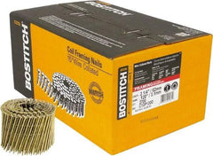 Stanley Bostitch - 11 Gauge 0.12" Shank Diam 3-1/4" Long Framing Nails for Power Nailers - Steel, Galvanized Finish, Screw Shank, Coil Wire Collation, Round Head, Diamond Point - Exact Industrial Supply