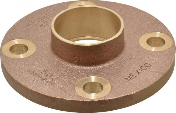 NIBCO - 2-1/2" Pipe, 7" OD, Cast Copper Companion Pipe Flange - 150 psi, C End Connection, 5-1/2" Across Bolt Hole Centers - Exact Industrial Supply