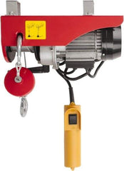 Value Collection - 220/440 Lb Capacity, 33/16 FPM Lift Speed, 110 Volt, Mini Electric Hoist - 38' Max Lift - Exact Industrial Supply