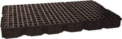 Eagle - 88 Gal Sump, 8,000 Lb Capacity, 6 Drum, Polyethylene Platform - 78.25" Long x 51-1/2" Wide x 6-1/2" High, Black, Low Profile, Vertical, 2 x 3 Drum Configuration - Exact Industrial Supply