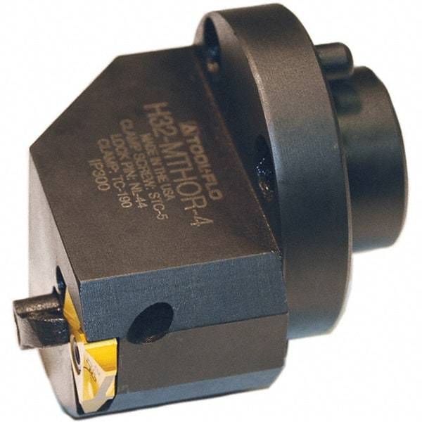 Tool-Flo - Insert Style TNMA 54, TNMC 54, 41.27mm Head Length, Right Hand Cut, Modular Threading Cutting Unit Head - System Size H40, 1.673" Center to Cutting Edge, Series On-Edge - Exact Industrial Supply