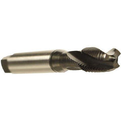 Emuge - #10-32 UNF 3 Flute 3BX Modified Bottoming Spiral Flute Tap - Cobalt, Oxide Finish, 2-3/8" OAL, Right Hand Flute, Right Hand Thread, Series Rekord D - Exact Industrial Supply