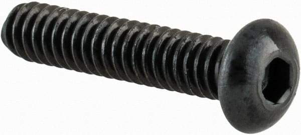 Value Collection - #3-48 UNC Hex Socket Drive, Button Screw - Alloy Steel, Black Oxide Finish, Fully Threaded, 1/2" Length Under Head - Exact Industrial Supply