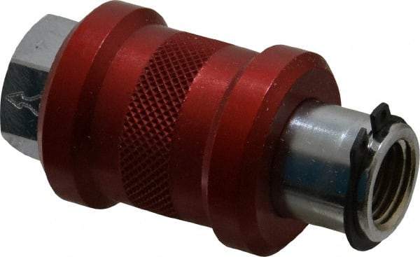 Legris - 1/4" Pipe, FNPT x FNPT, Nickel Plated Brass Standard Slide Valve - 230 Max psi, Anodized Aluminum Sleeve - Exact Industrial Supply