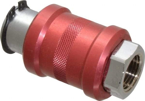Legris - 1/2" Pipe, FNPT x FNPT, Nickel Plated Brass Standard Slide Valve - 230 Max psi, Anodized Aluminum Sleeve - Exact Industrial Supply