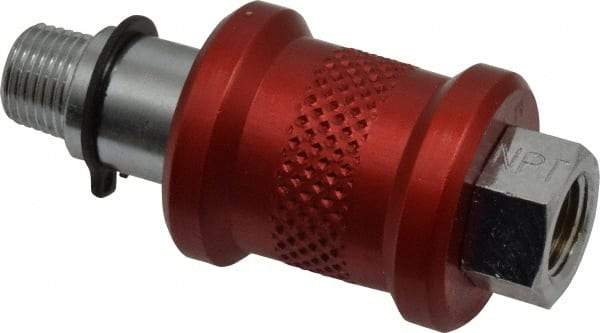 Legris - 1/8" Pipe, MNPT x FNPT, Nickel Plated Brass Standard Slide Valve - 230 Max psi, Anodized Aluminum Sleeve - Exact Industrial Supply