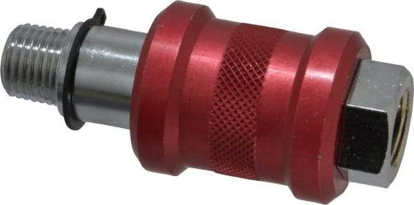 Legris - 1/4" Pipe, MNPT x FNPT, Nickel Plated Brass Standard Slide Valve - 230 Max psi, Anodized Aluminum Sleeve - Exact Industrial Supply