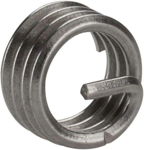 Heli-Coil - M3.5x0.60 Metric Coarse, 3.5mm OAL, Free Running Helical Insert - 3-3/4 Free Coils, Tanged, 304 Stainless Steel, Bright Finish, 1D Insert Length - Exact Industrial Supply