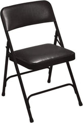 NPS - 18-3/4" Wide x 20-1/4" Deep x 29-1/2" High, Vinyl Folding Chair with Vinyl Padded Seat - Caviar Black - Exact Industrial Supply